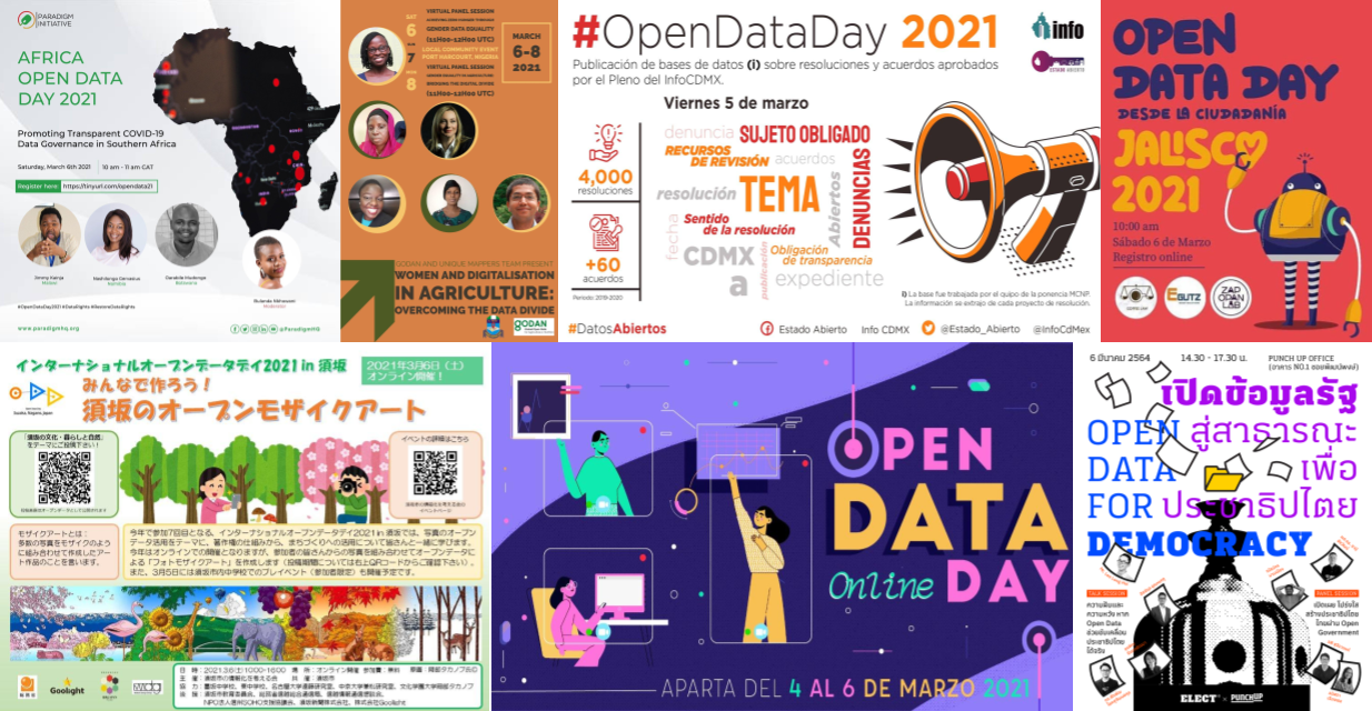 Open Data Day 2021 event flyers