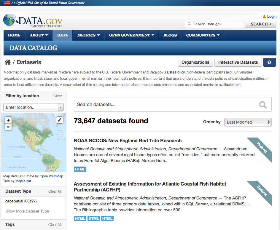 U.S. government’s data portal relaunched on CKAN - Open Knowledge Blog